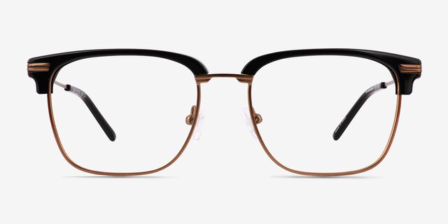 Ezra Black AcetateEyeglass Frames from EyeBuyDirect, Front View