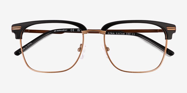 Ezra Black AcetateEyeglass Frames from EyeBuyDirect, Closed View
