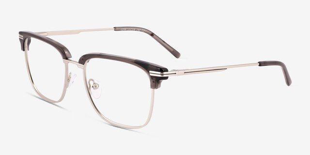 Ezra Gray Tortoise AcetateEyeglass Frames from EyeBuyDirect, Angle View