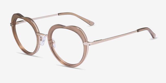 Everafter Crystal Brown AcetateEyeglass Frames from EyeBuyDirect, Angle View