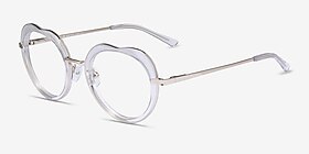 Everafter Crystal Clear Acétate Montures de lunettes de vue d'EyeBuyDirect, Vue d'Angle