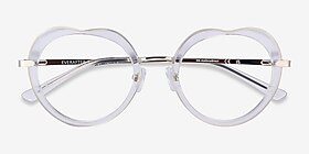 Everafter Crystal Clear Acétate Montures de lunettes de vue d'EyeBuyDirect, Vue Rapprochée