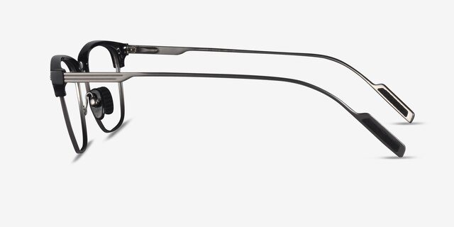 Charge Black Gunmetal MetalEyeglass Frames from EyeBuyDirect, Side View