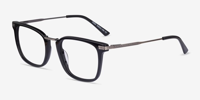 Adzo Black AcetateEyeglass Frames from EyeBuyDirect, Angle View