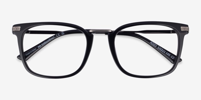 Adzo Black AcetateEyeglass Frames from EyeBuyDirect, Closed View