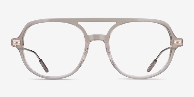Jett Clear Gray AcetateEyeglass Frames from EyeBuyDirect, Front View