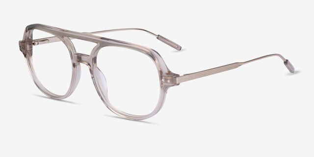 Jett Clear Gray AcetateEyeglass Frames from EyeBuyDirect, Angle View