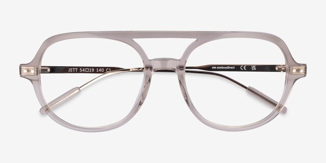 Jett Clear Gray AcetateEyeglass Frames from EyeBuyDirect, Closed View