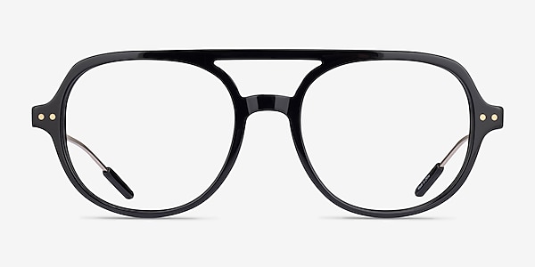 Jett Noir Acétate Montures de lunettes de vue