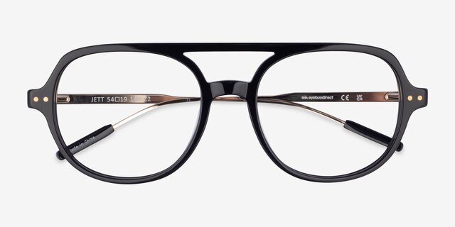 Jett Black AcetateEyeglass Frames from EyeBuyDirect, Closed View