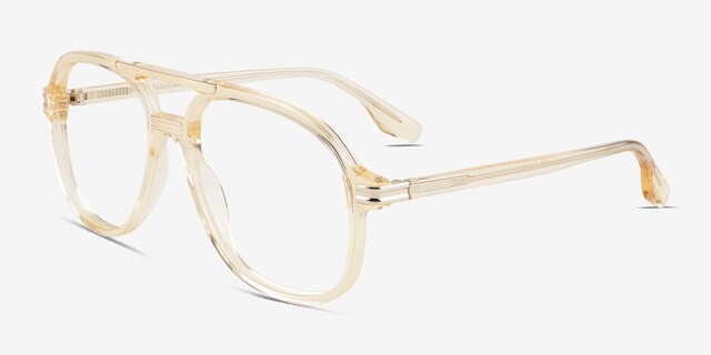 Lowen Clear Yellow AcetateEyeglass Frames from EyeBuyDirect, Angle View