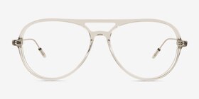 Quin Clear Green Acetate Eyeglass Frames from EyeBuyDirect, Front View