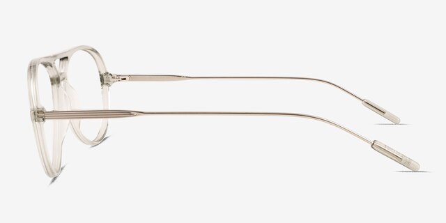 Quin Clear Green AcetateEyeglass Frames from EyeBuyDirect, Side View