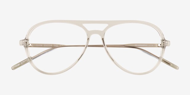 Quin Clear Green AcetateEyeglass Frames from EyeBuyDirect, Closed View