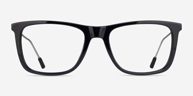Zach Black AcetateEyeglass Frames from EyeBuyDirect, Front View
