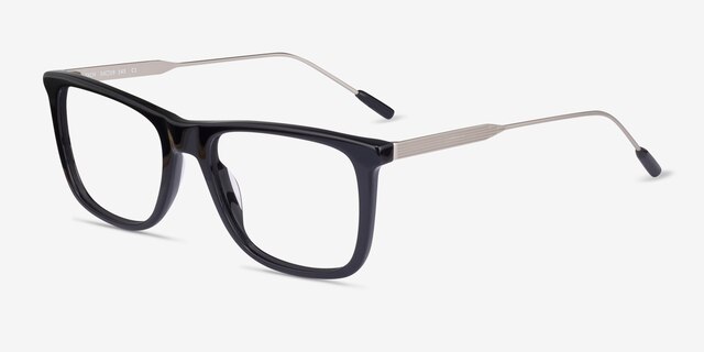 Zach Black AcetateEyeglass Frames from EyeBuyDirect, Angle View