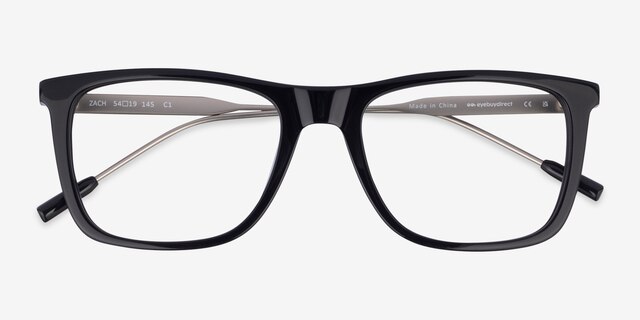Zach Black AcetateEyeglass Frames from EyeBuyDirect, Closed View