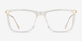 Zach Clear Yellow Acétate Montures de lunettes de vue d'EyeBuyDirect, Vue de Face