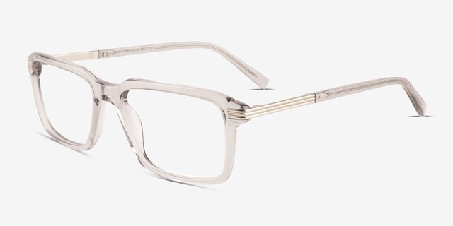 Niall Clear Gray AcetateEyeglass Frames from EyeBuyDirect, Angle View