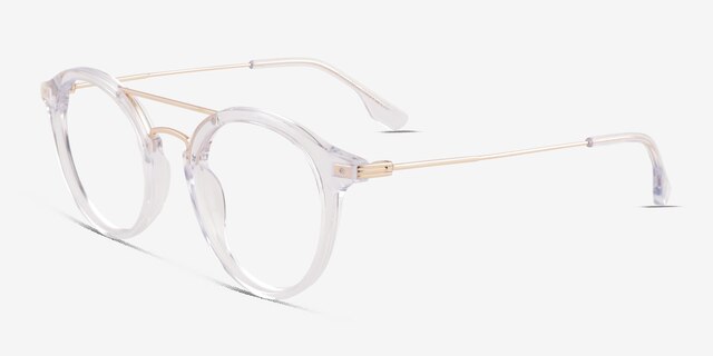 Mallet Clear Gold AcetateEyeglass Frames from EyeBuyDirect, Angle View