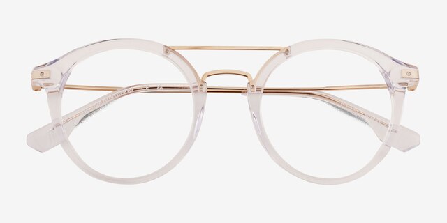 Mallet Clear Gold AcetateEyeglass Frames from EyeBuyDirect, Closed View