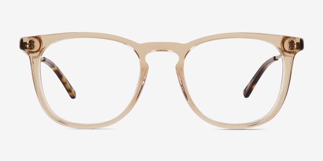 Vinyl Clear Light Brown AcétateMontures de lunettes de vue d'EyeBuyDirect, Vue de Face