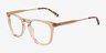 Vinyl Clear Light Brown AcétateMontures de lunettes de vue d'EyeBuyDirect, Vue d'Angle