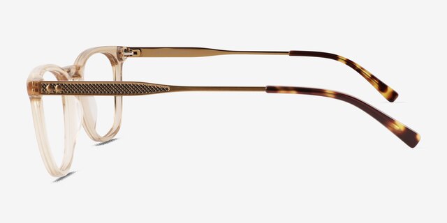 Vinyl Clear Light Brown AcétateMontures de lunettes de vue d'EyeBuyDirect, Vue de Côté