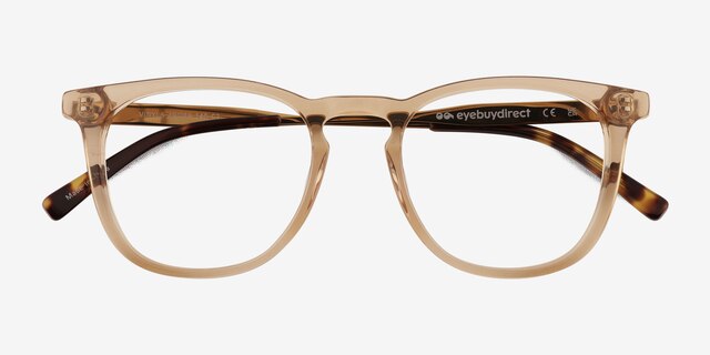 Vinyl Clear Light Brown AcétateMontures de lunettes de vue d'EyeBuyDirect, Vue Rapprochée