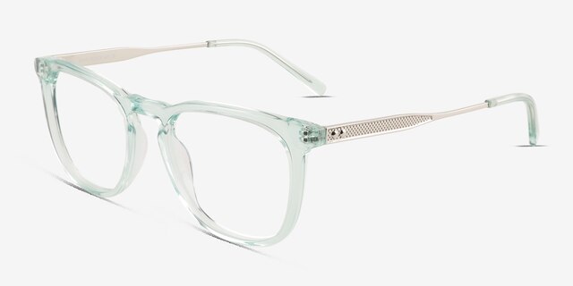 Vinyl Clear Mint AcetateEyeglass Frames from EyeBuyDirect, Angle View