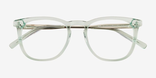 Vinyl Clear Mint AcetateEyeglass Frames from EyeBuyDirect, Closed View