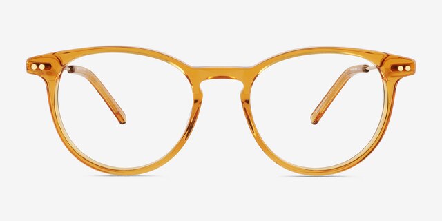 Snap Clear Orange AcetateEyeglass Frames from EyeBuyDirect, Front View