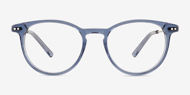 Snap Clear Blue AcetateEyeglass Frames from EyeBuyDirect, Front View