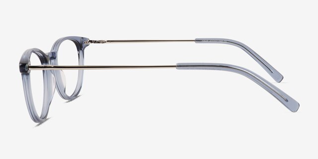 Snap Clear Blue AcetateEyeglass Frames from EyeBuyDirect, Side View