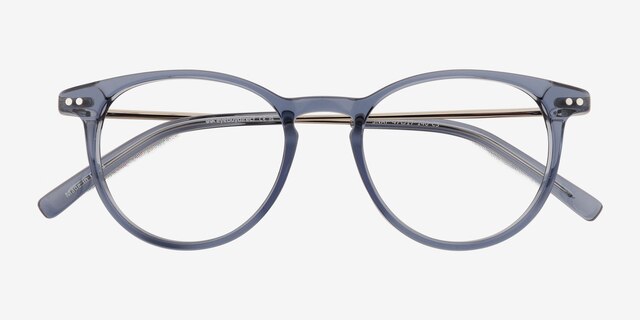Snap Clear Blue AcetateEyeglass Frames from EyeBuyDirect, Closed View