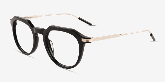 Chisle Black Gold AcétateMontures de lunettes de vue d'EyeBuyDirect, Vue d'Angle