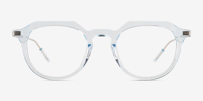 Chisle Clear Blue Silver Acetate Eyeglass Frames from EyeBuyDirect