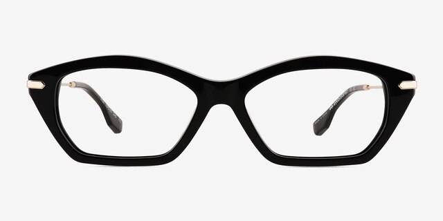 Vise Black Gold AcetateEyeglass Frames from EyeBuyDirect, Front View