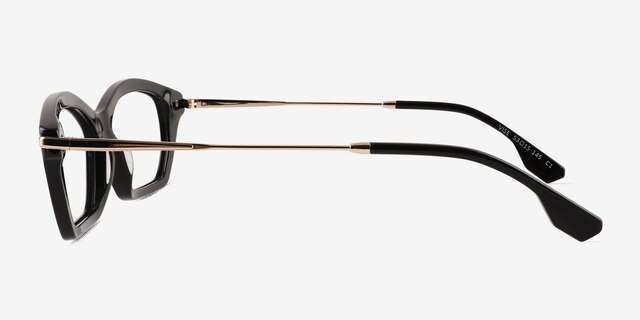 Vise Black Gold AcetateEyeglass Frames from EyeBuyDirect, Side View