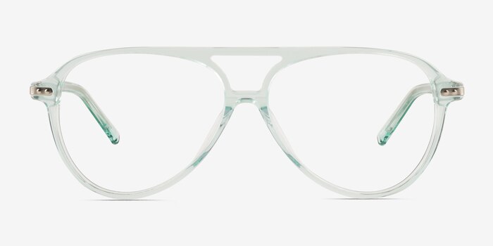 Uni Clear Green Acétate Montures de lunettes de vue d'EyeBuyDirect