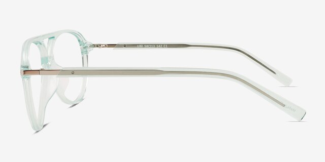 Uni Clear Green AcetateEyeglass Frames from EyeBuyDirect, Side View