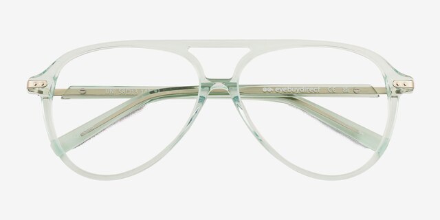 Uni Clear Green AcetateEyeglass Frames from EyeBuyDirect, Closed View