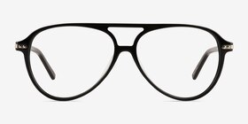 Uni Noir Acétate Montures de lunettes de vue d'EyeBuyDirect, Vue de Face