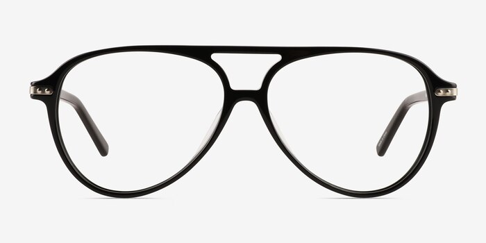 Uni Noir Acétate Montures de lunettes de vue d'EyeBuyDirect