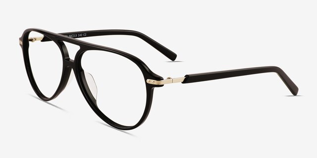 Uni Black AcetateEyeglass Frames from EyeBuyDirect, Angle View