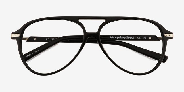 Uni Black AcetateEyeglass Frames from EyeBuyDirect, Closed View