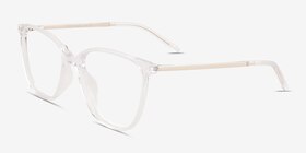 Study Transparent Acétate Montures de lunettes de vue d'EyeBuyDirect, Vue d'Angle