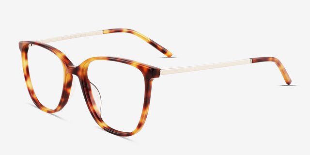 Study Brown Tortoise AcetateEyeglass Frames from EyeBuyDirect, Angle View