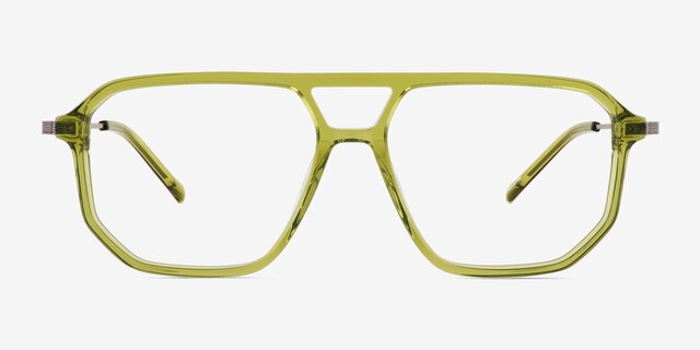 Craft Clear Green AcetateEyeglass Frames from EyeBuyDirect, Front View