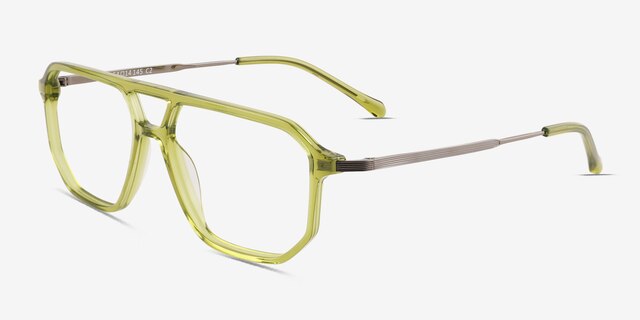 Craft Clear Green AcetateEyeglass Frames from EyeBuyDirect, Angle View